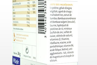 Étiquette de Dermobiane cheveux ongles 