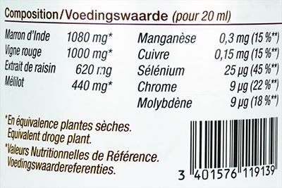 dos du flacon de Ergyveine