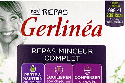 Etiquette de Gerlinea mon repas barres